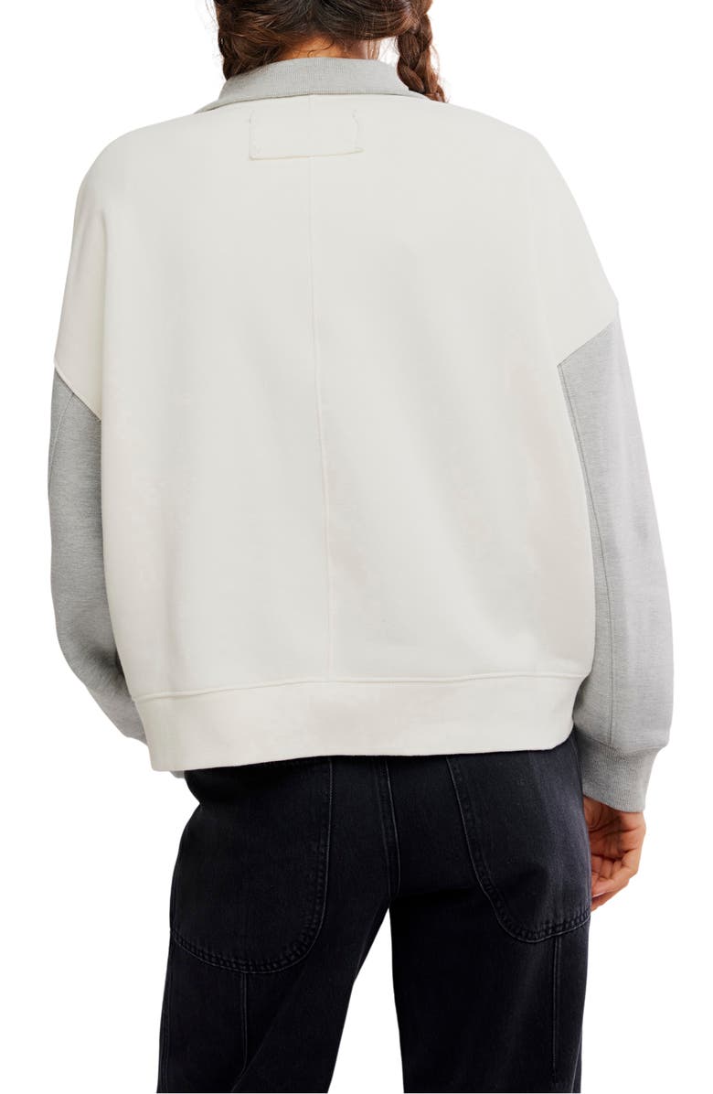Free People Timeless Colorblock Pullover, Alternate, color, Heathery Grey Combo