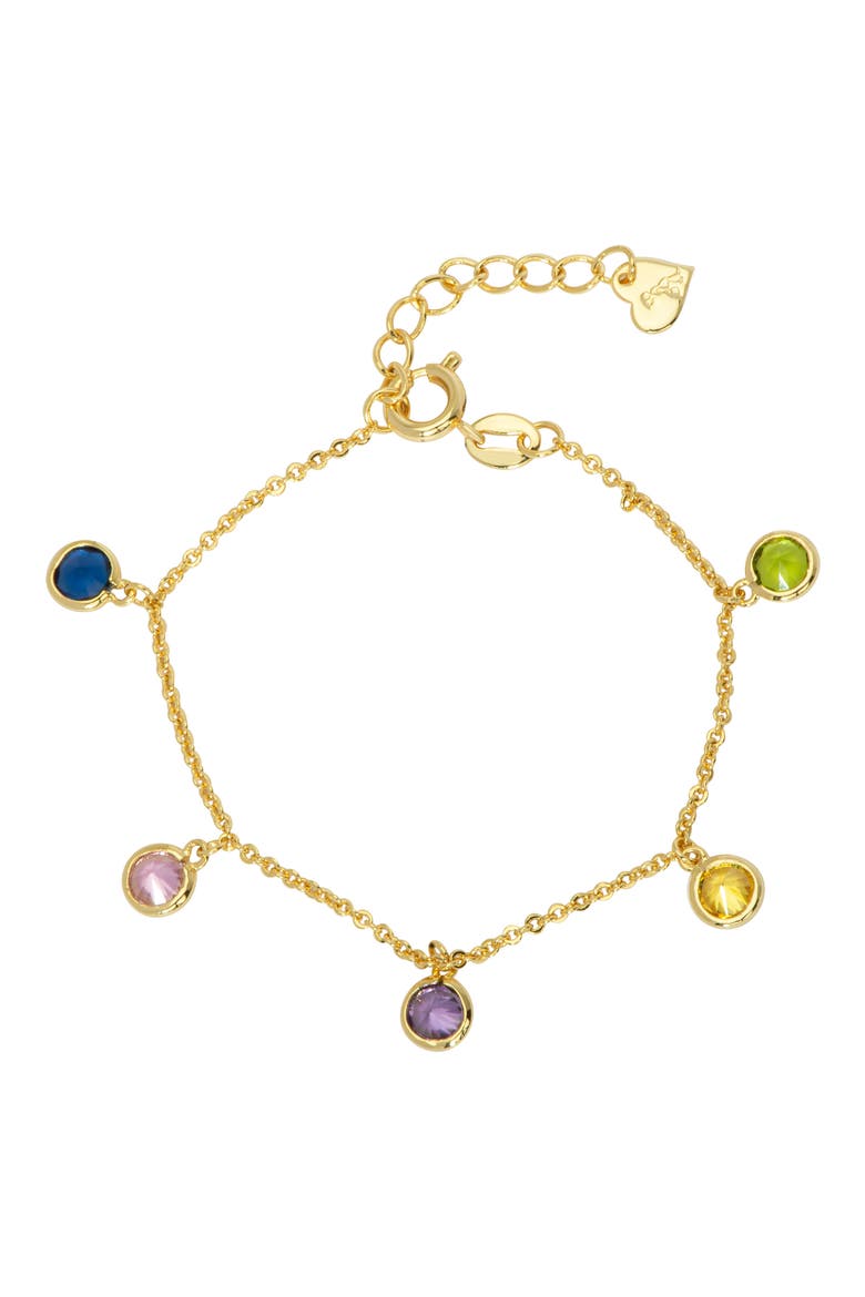 Kids' Multicolor Cubic Zirconia Charm Bracelet, Main, color, MULTI