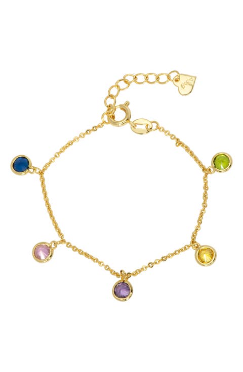 Kids' Multicolor Cubic Zirconia Charm Bracelet