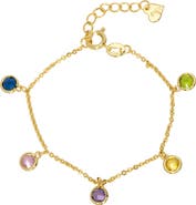 Lily Nily Kids' Multicolor Cubic Zirconia Charm Bracelet