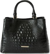 Brahmin Small Denise Croc Embossed Leather Satchel