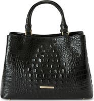 Brahmin Small Denise Croc Embossed Leather Satchel