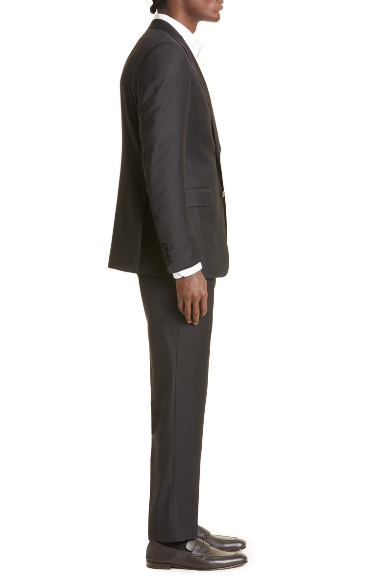 ZEGNA Trofeo Solid Black Wool Suit, Alternate, color, Black