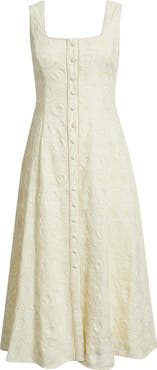 ZOE AND CLAIRE Embroidered Button-Up Dress