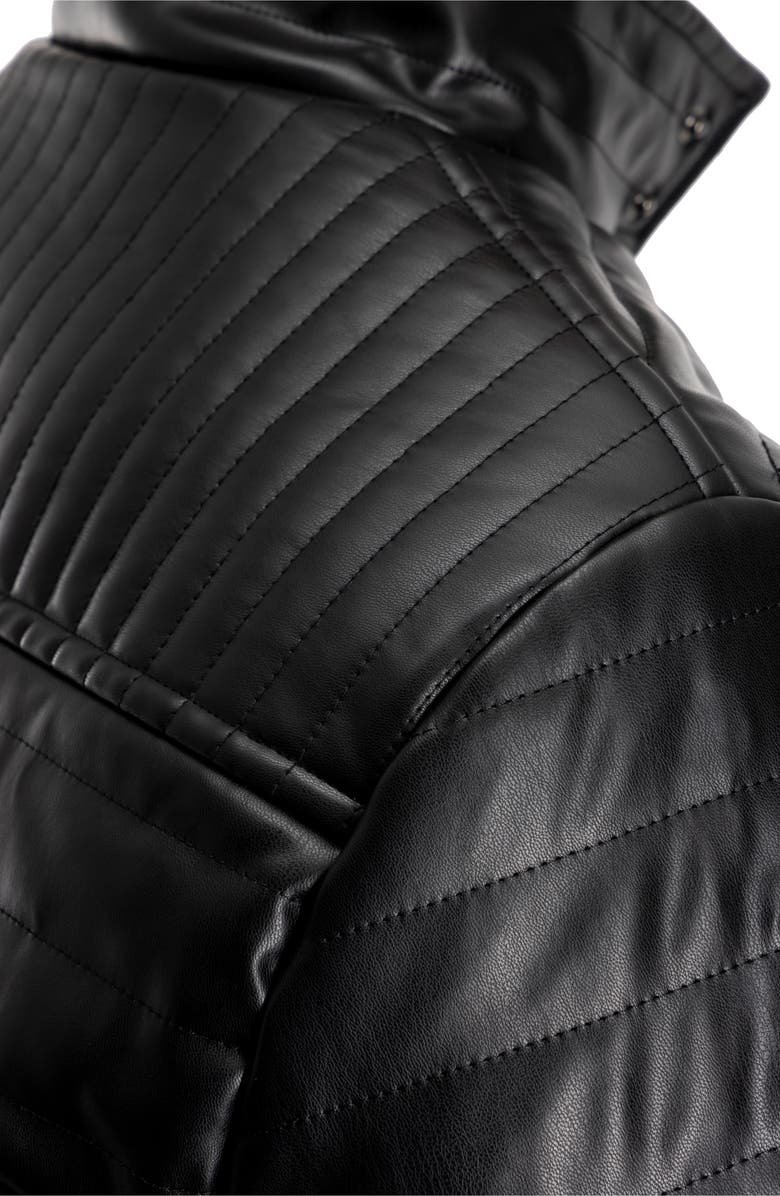 XRAY Faux Fur Lining Quilted Faux Leather Jacket, Alternate, color, 
