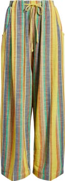 Free People Chambers Stripe Drawstring Linen & Cotton Pants