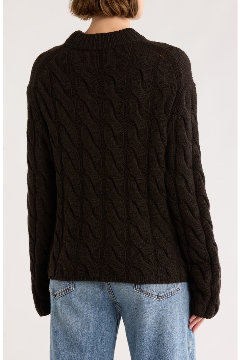 Wool Blend Cable Knit Pullover Sweater, Alternate, color, MINK