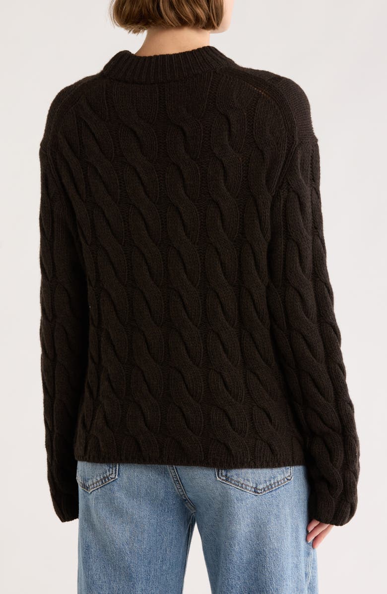 Theory Wool Blend Cable Knit Pullover Sweater, Alternate, color, Mink