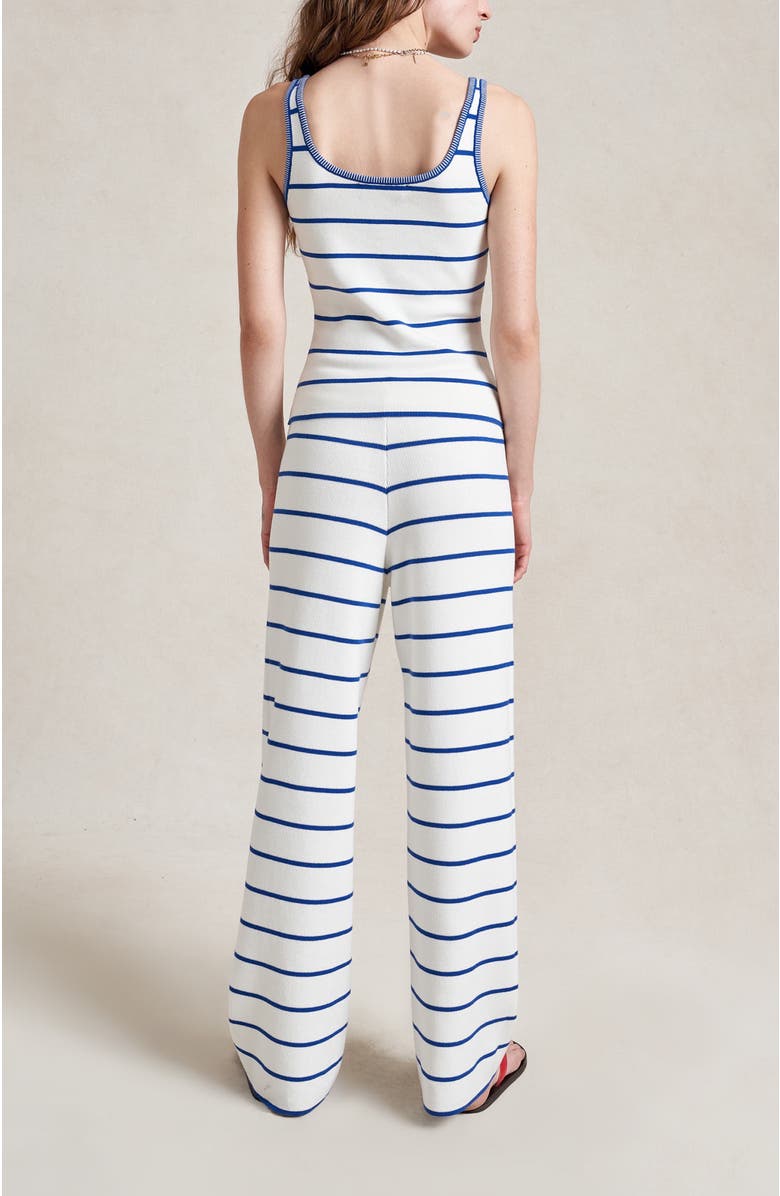 La Ligne Leo Tank, Alternate, color, Cream/Cobalt
