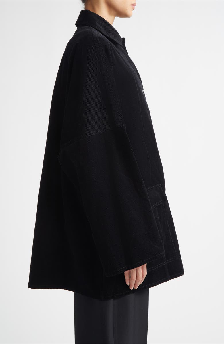 TOTEME Organic Cotton Corduroy Overshirt Jacket, Alternate, color, Black