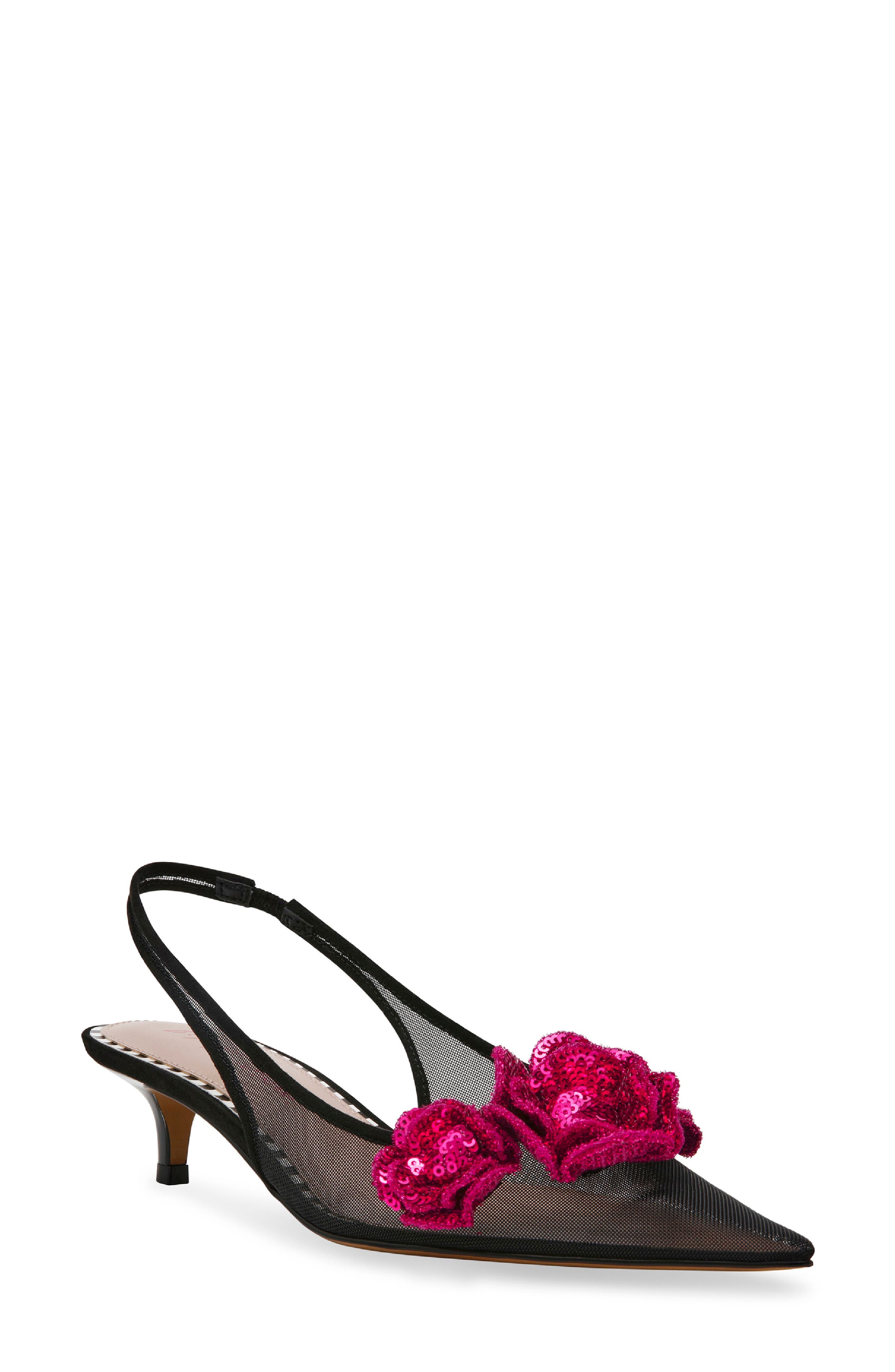 Betsey Johnson Aurorra Slingback Pointed Toe Kitten Heel Pump, Main, color, 