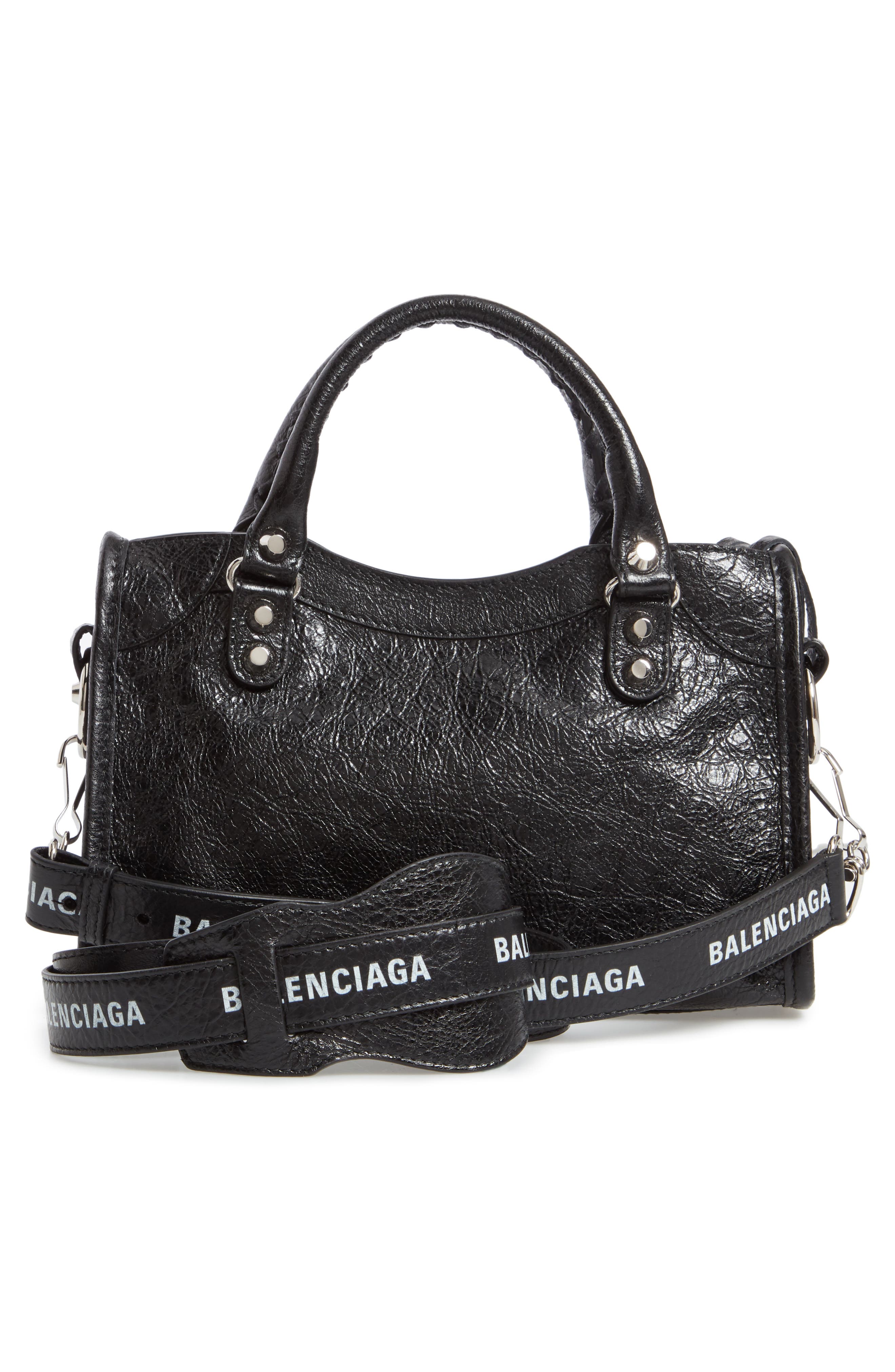 Balenciaga Mini Arena City Leather Satchel, Alternate, color, 