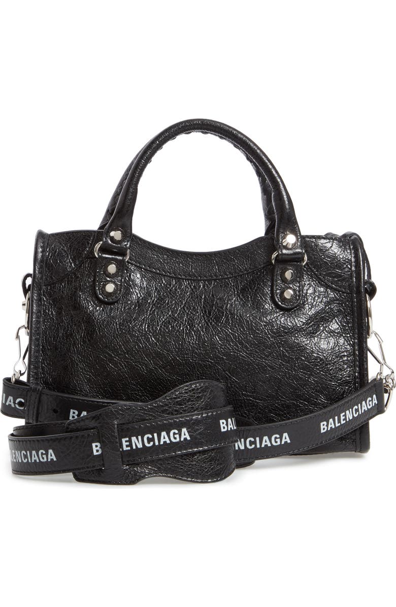 Balenciaga Mini Arena City Leather Satchel, Alternate, color,