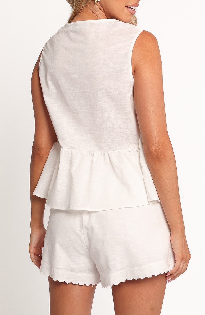 Petal & Pup Graciana Cotton & Linen Tie Front Tank & Shorts Set, Alternate, color, White