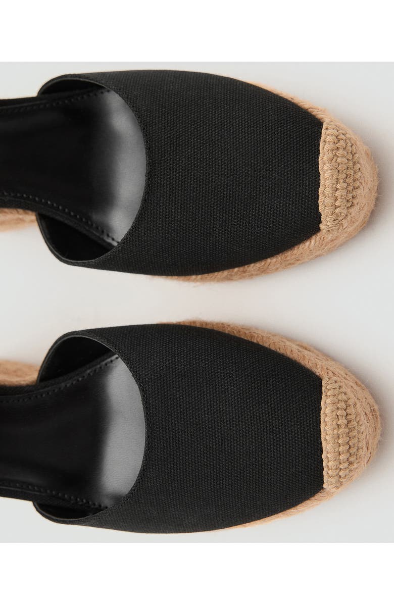 MANGO Ankle Wrap Platform Wedge Espadrille, Alternate, color, Black