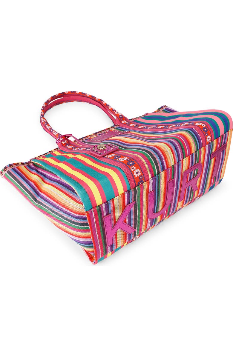 Kurt Geiger London Southbank Large Canvas Shopper Bag, Alternate, color, Fushia Cmb