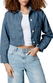 BLANKNYC Oversize Crop Cotton Jacket