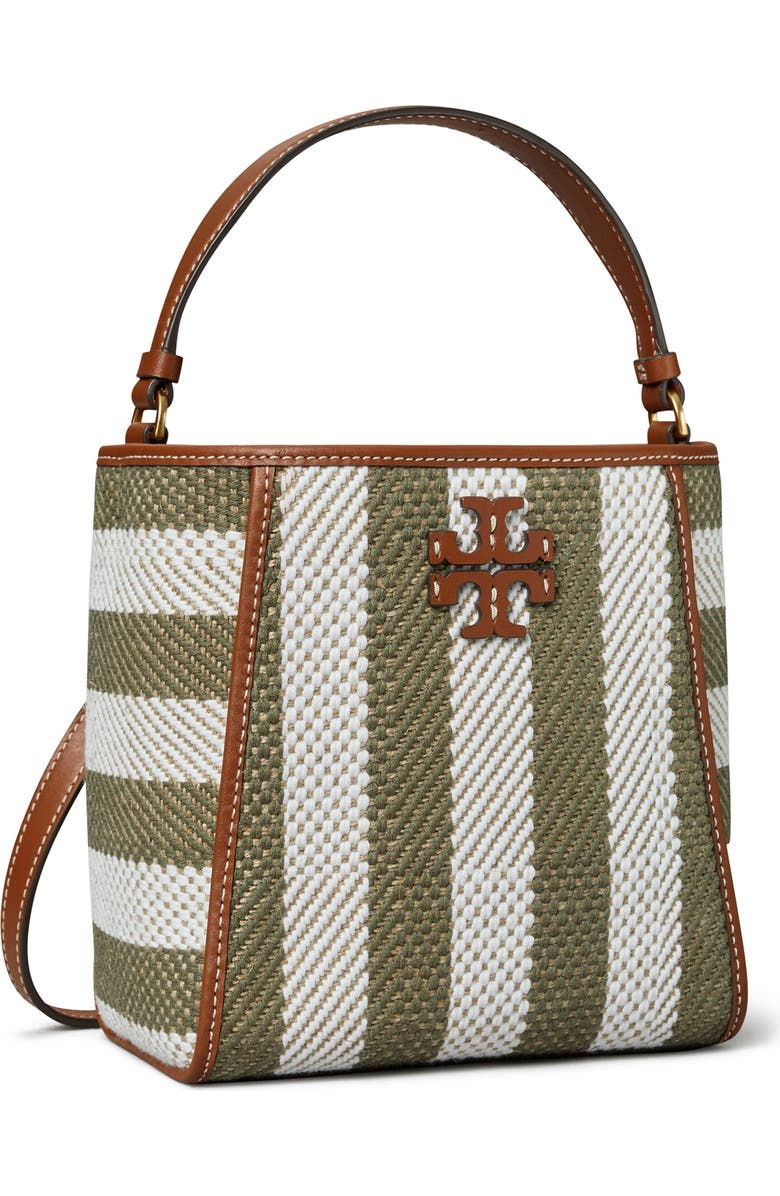 Tory Burch McGraw Small Stripe Bucket Bag, Alternate, color,