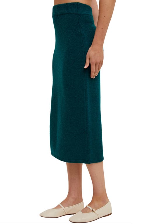 Wishlist Brushed Knit Sweater Midi Skirt In Blue