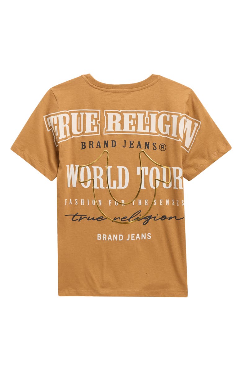 True Religion Kids' Logo Cotton T-Shirt, Alternate, color, Copper Mink