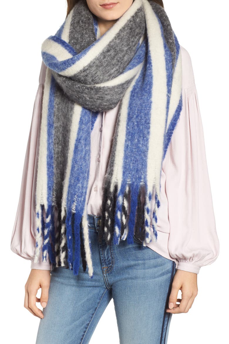 Striped Scarf, Main, color, BLUE COMBO