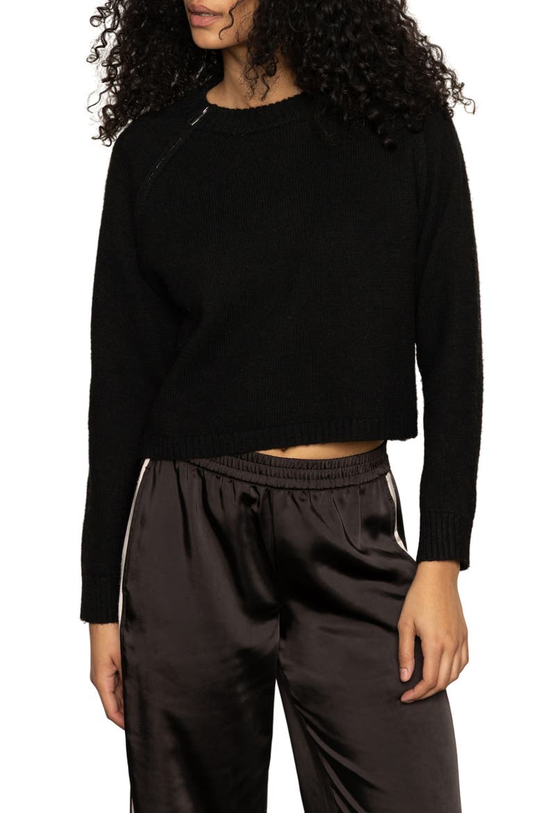 Zip It Sweater, Main, color, BLACK