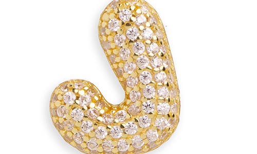 Argento Vivo Sterling Silver Cubic Zirconia Bubble Inital Pendant Necklace In Gold