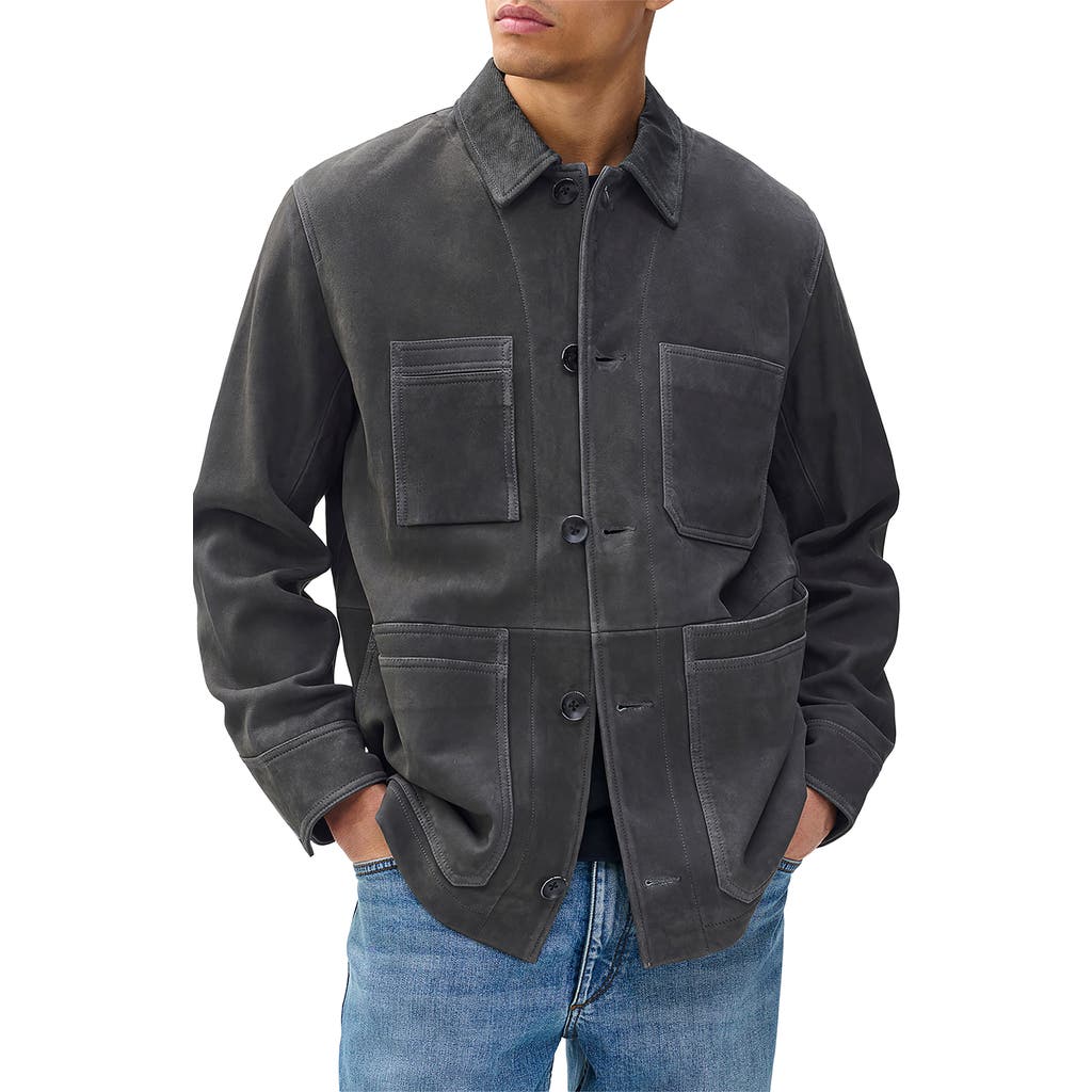 Rag & Bone Graham Corduroy-trimmed Suede Jacket In Green