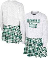 COLOSSEUM Girls Youth Colosseum White Michigan State Spartans Marceline Plaid Skirt and Top Set