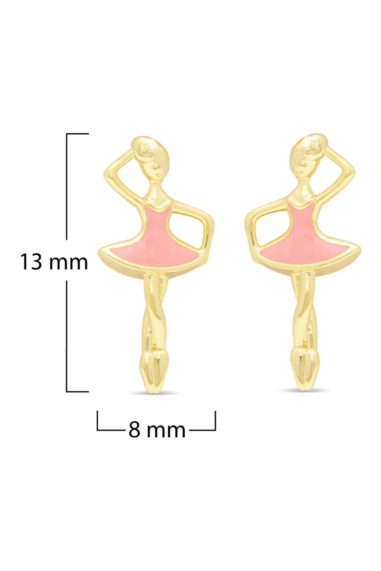 Kids' Ballerina Stud Earrings, Alternate, color, PINK