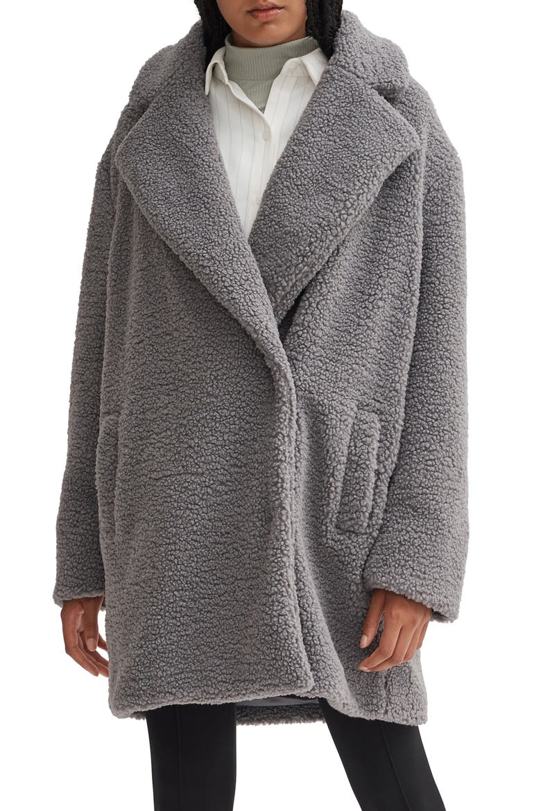 Paloma Faux Shearling Coat, Main, color, GREY