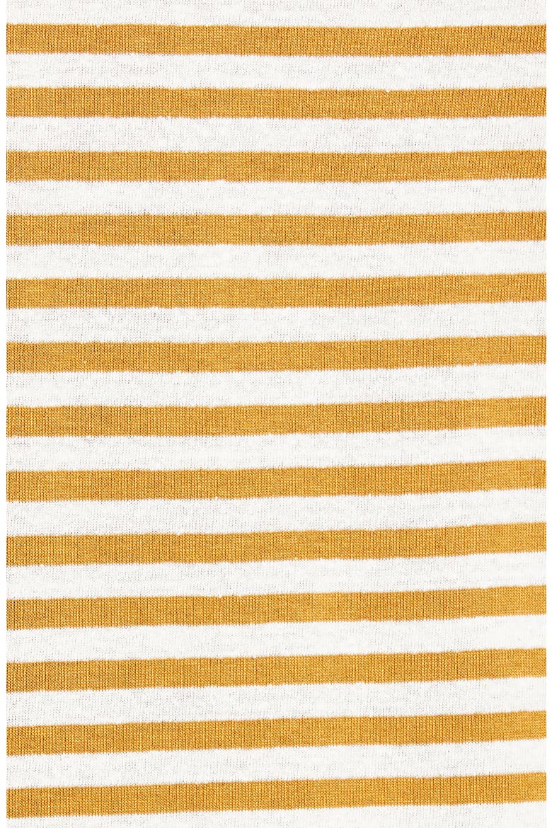 Stripe Long Sleeve Silk Blend Tee, Alternate, color, NATURAL/ TEAKWOOD