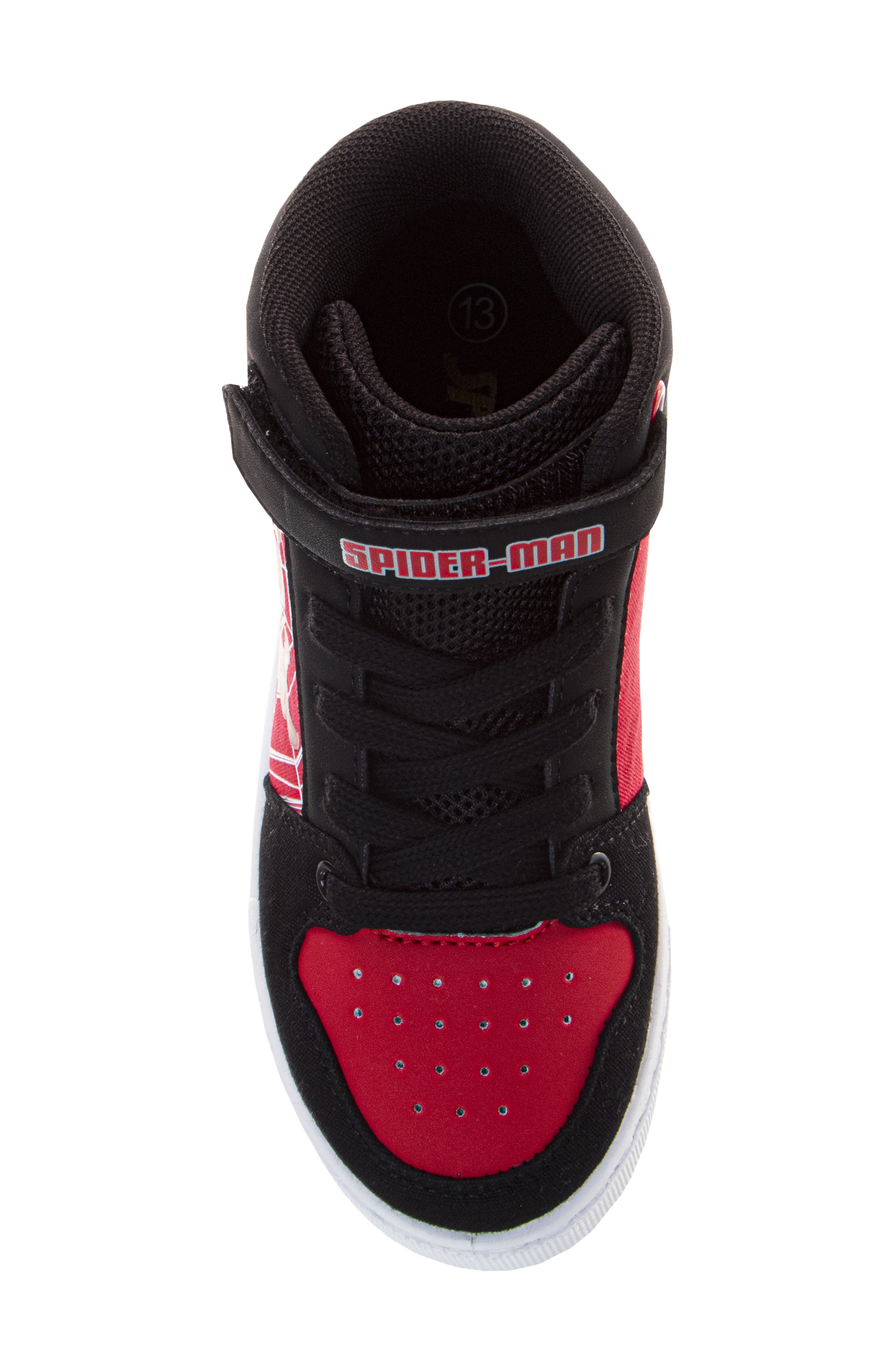 JOSMO Kids' Marvel Spider-Man High Top Sneaker, Alternate, color, Red/ Black