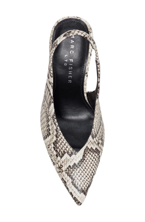 Marc Fisher Ltd Esther Snake-printed Leather Slingback Pumps In White