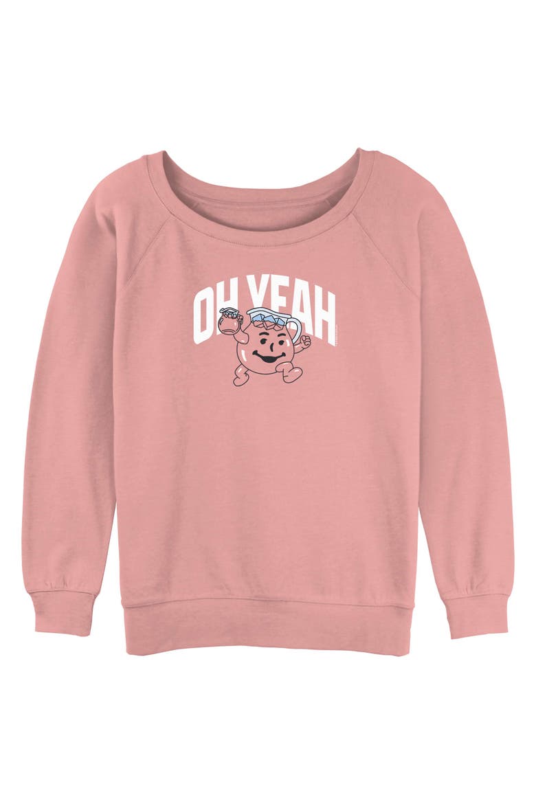 Junior's Kool-Aid Oh Yeah Man  Sweatshirt, Main, color, Desert Pink