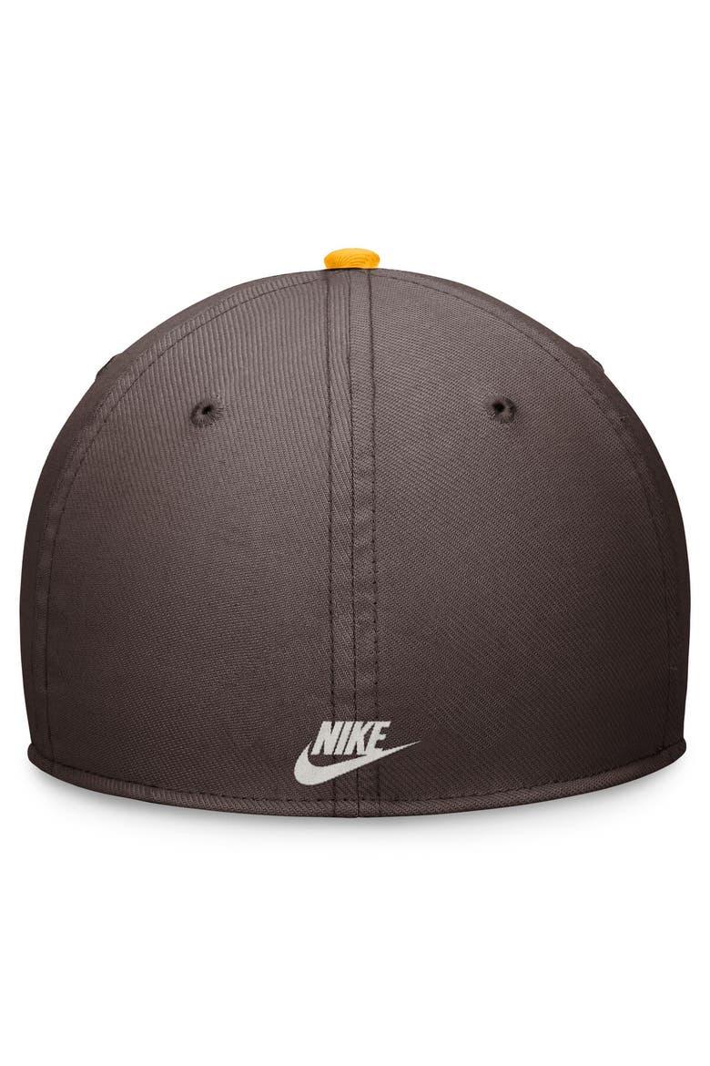 Men's Nike Brown/Gold San Diego Padres Cooperstown Collection Rewind Swooshflex Performance Hat, Alternate, color, Brown