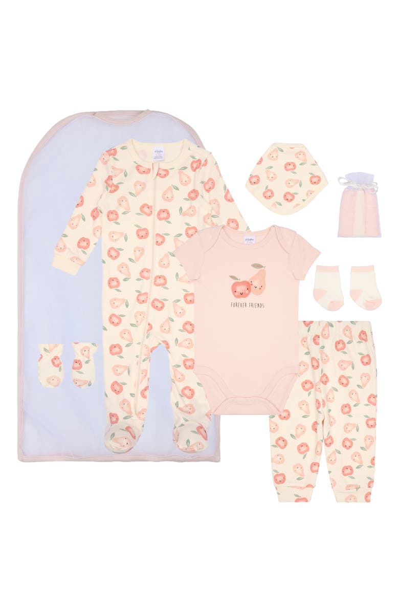 PL Baby by Petit Lem 10-Piece Outfit Gift Set, Main, color, Pink Fruit