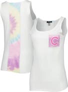 REFRIED APPAREL Women's Refried Apparel White Chicago Cubs Tie-Dye Tank Top