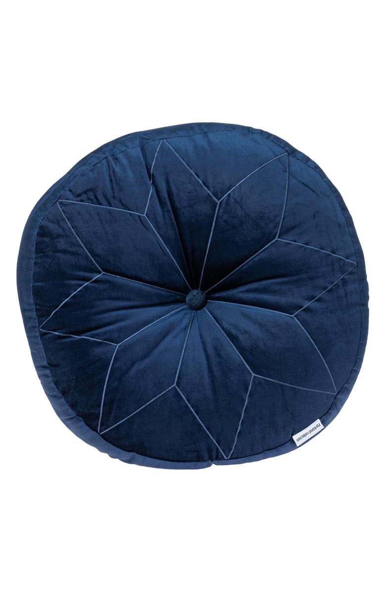 PARKLAND COLLECTION Dorte Transitional Navy Floor Pillow, Main, color, Navy