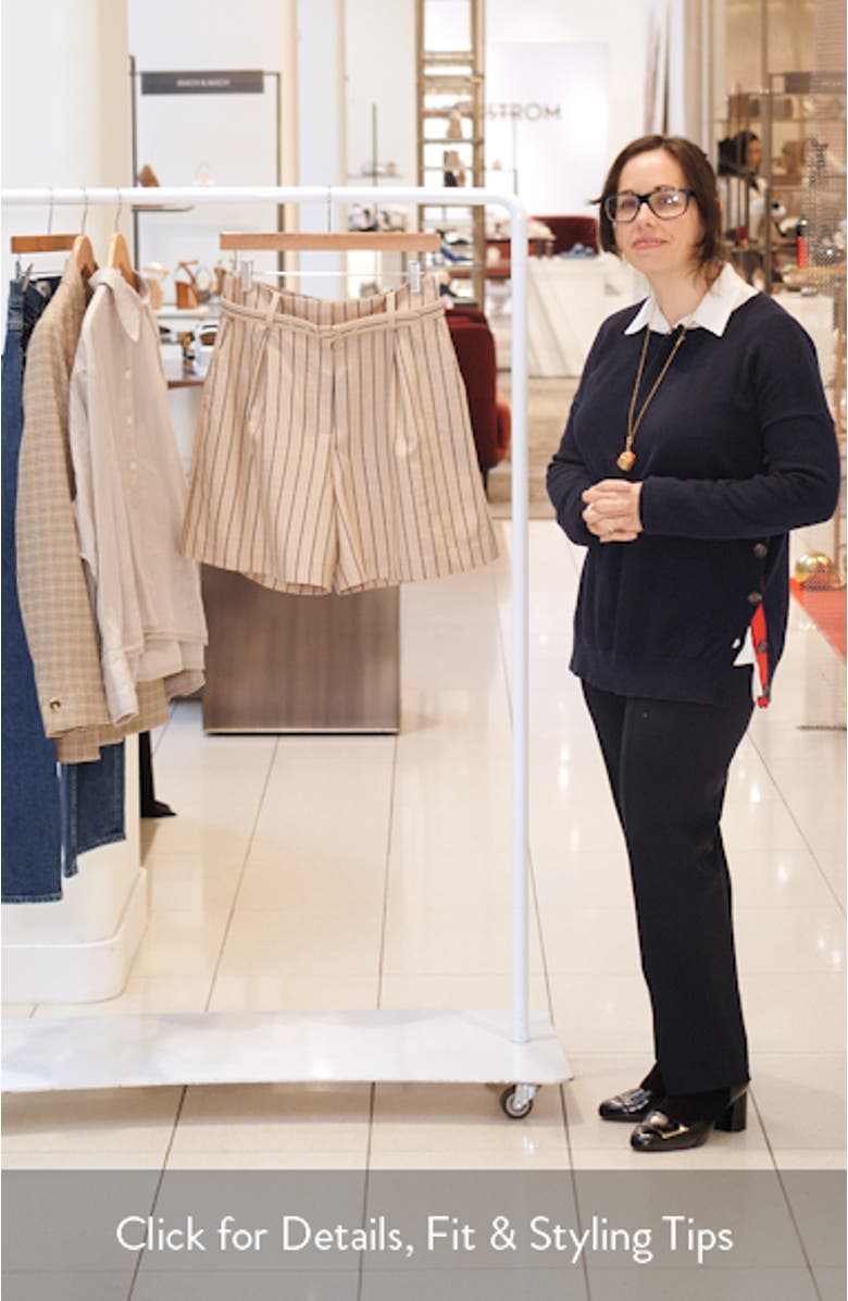 The Weekend Stripe Cotton Blend Shorts, sales video thumbnail