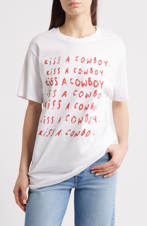 Kiss a Cowboy Graphic T-Shirt