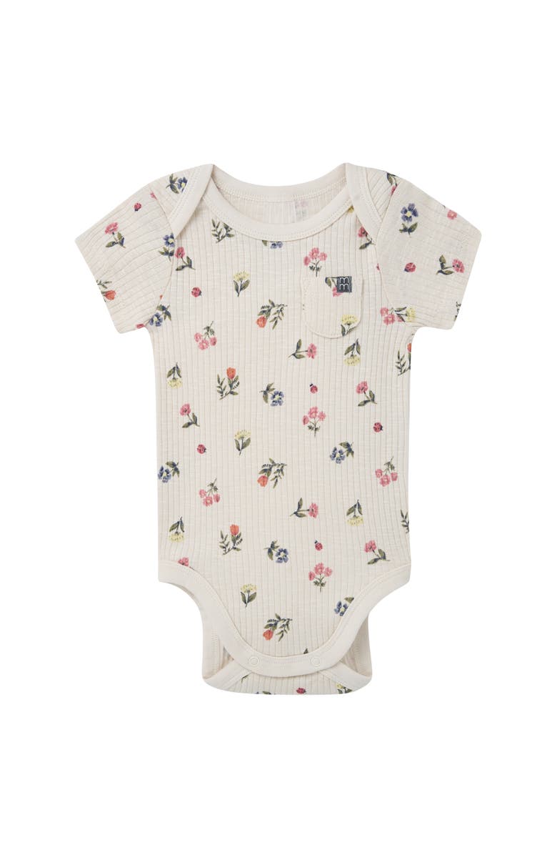 Modern Moments<sup>™</sup> by Gerber Bodysuit and Shorties 4-piece Set, Alternate, color, Beige Garden