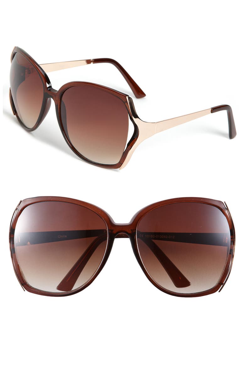 'Paris' Sunglasses, Main, color, DARK TAN