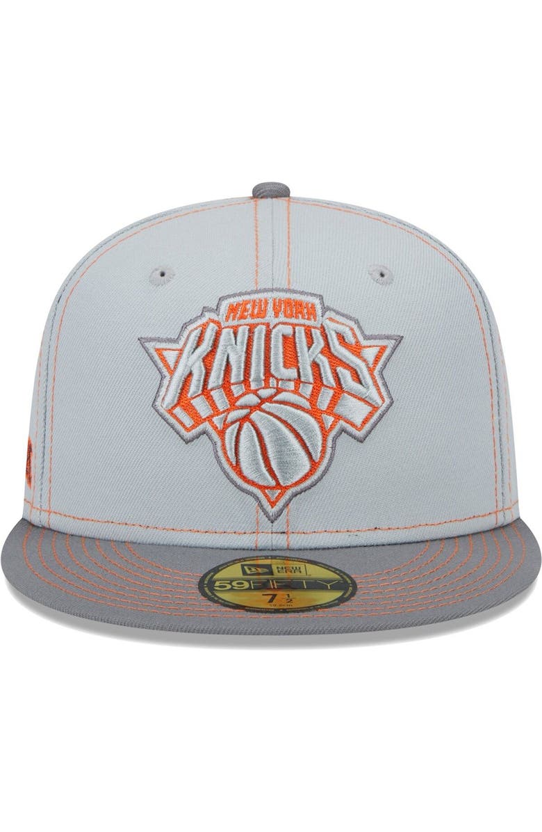New Era Men's New Era Gray New York Knicks Color Pop 59FIFTY Fitted Hat, Alternate, color,