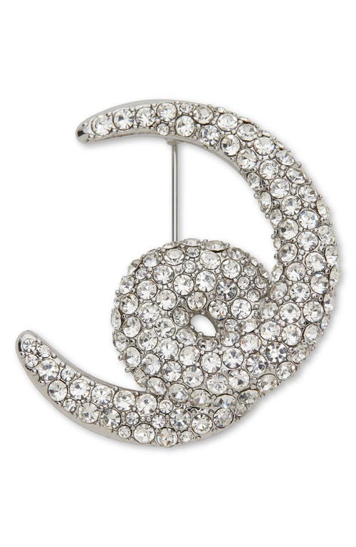 Lele Sadoughi Loop De Loop Pavé Crystal Brooch In Metallic