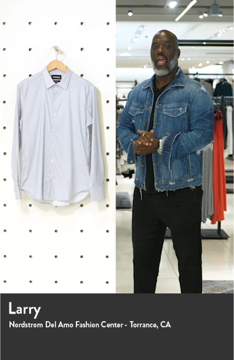 Slim Fit Print Stretch Button-Up Shirt, sales video thumbnail