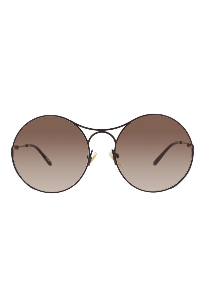 58mm Gradient Round Sunglasses, Main, color, BURGUNDY BURGUNDY BROWN