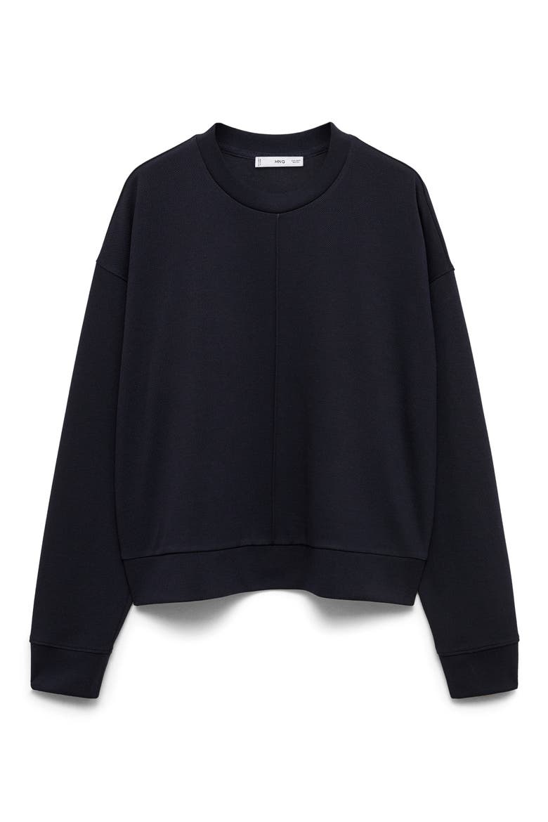 Exposed Seam Crewneck Sweatshirt, Alternate, color, DARK NAVY