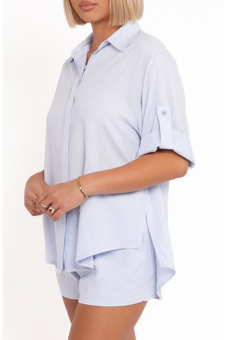 Shelley Roll Tab Cuff Button-Up Shirt, Alternate, color, PALE BLUE