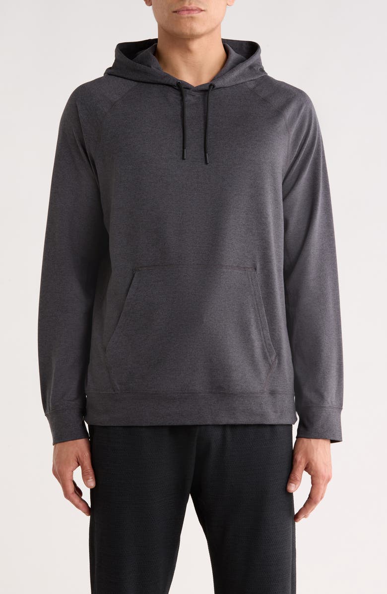 Reigning Champ Recovery Brushed Jersey Hoodie, Main, color, Heather Black